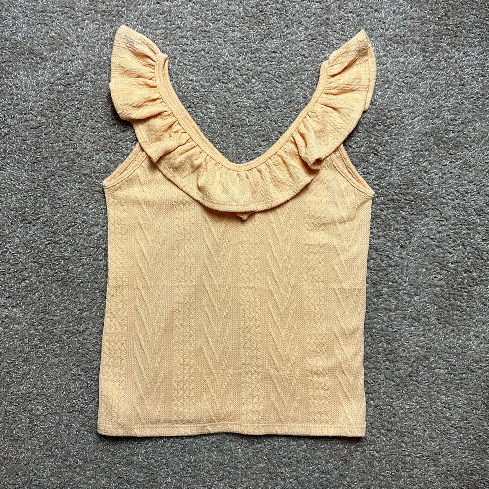 BiBi Ruffle Knit Tank Size Medium Color Peach